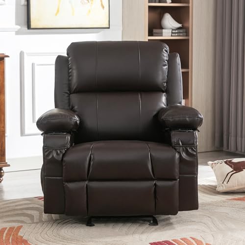 Brown Heated Massage Rocker Recliner Chair with Footrest Z8255