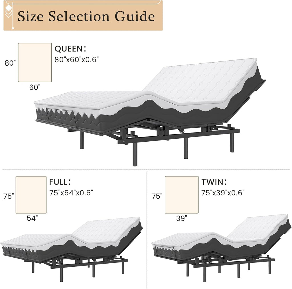 Adjustable Bed Frame with Wireless Remote and Zero Gravity Queen Size T266361