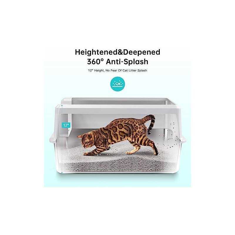 Stainless Steel Cat Litter Box with Lid XL E395954