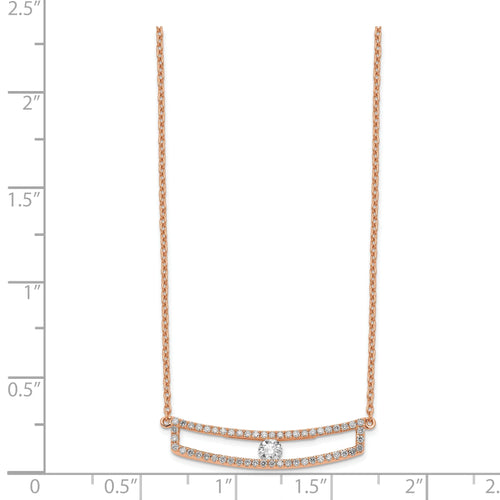 14K Rose Gold Polished Diamond Necklace P573