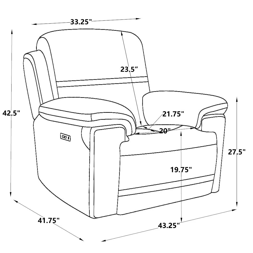 Top Grain Leather Power Recliner Glider Chair N160216