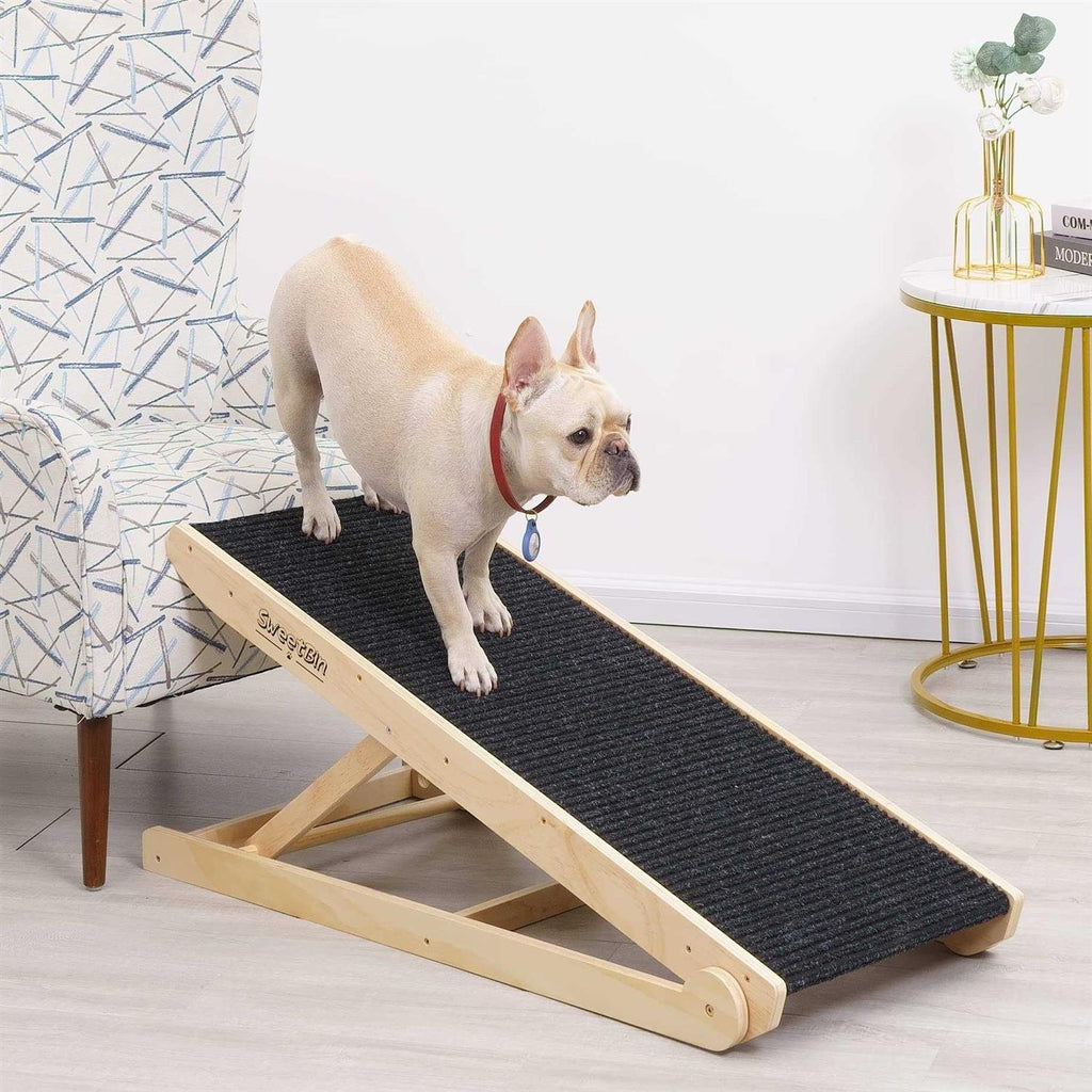 Wooden Adjustable Pet Ramp Non Slip Carpet C756
