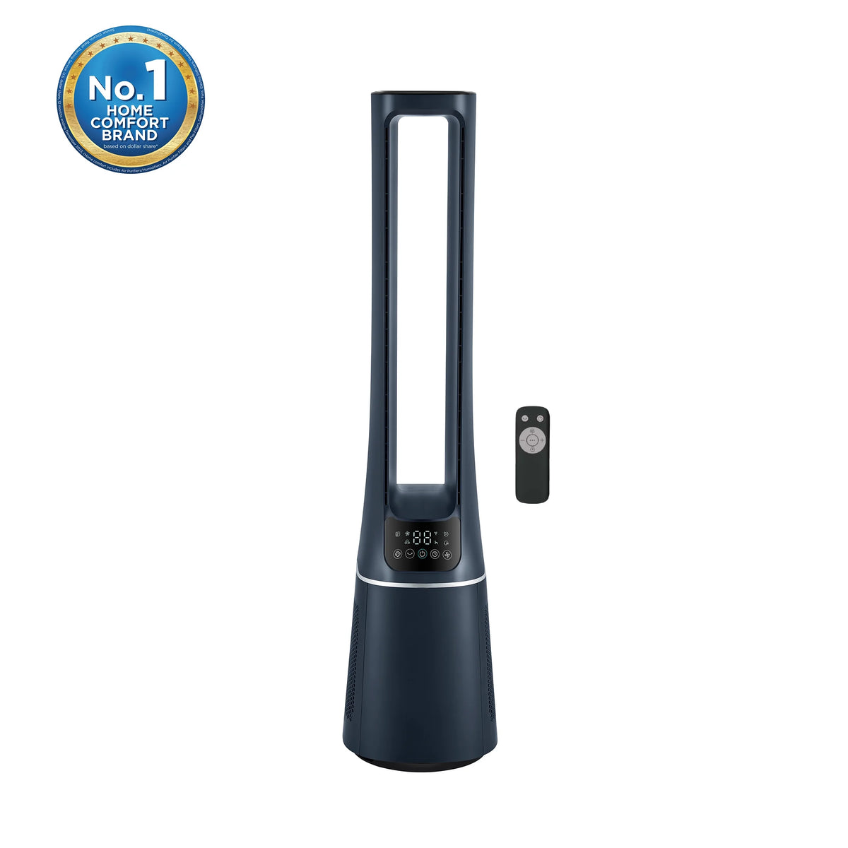 Tall 10-Speed Bladeless Tower Fan & HEPA Air Purifier with Remote Control P574