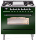 36 Dual Fuel Natural Gas Range Emerald Green Chrome Trim U259798