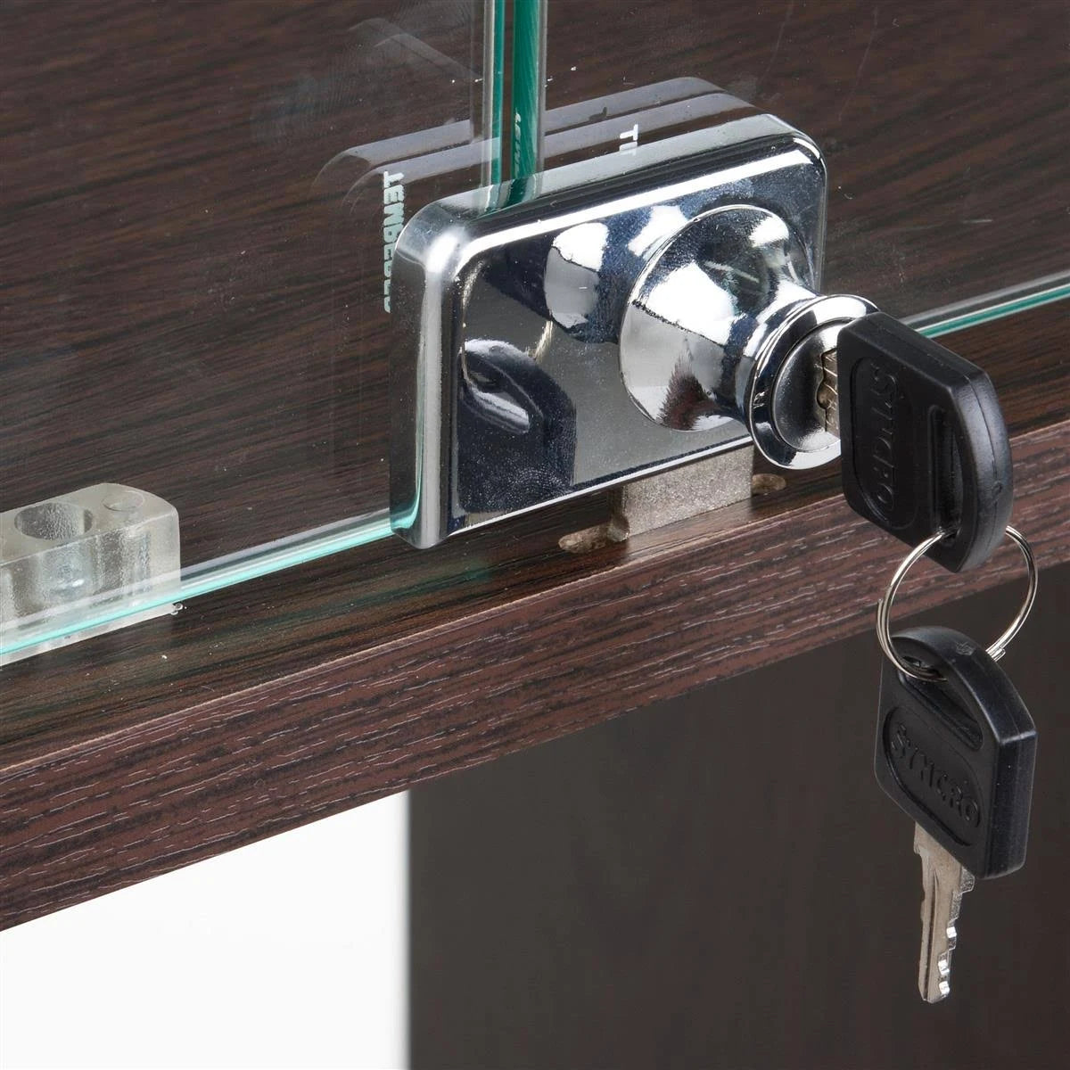 Display Case with Tempered Glass Panels and Hinged Doors Q27963