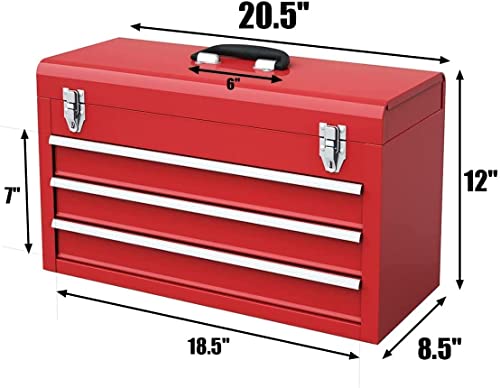20" 3 Drawer Heavy Duty Steel Tool Box H58328