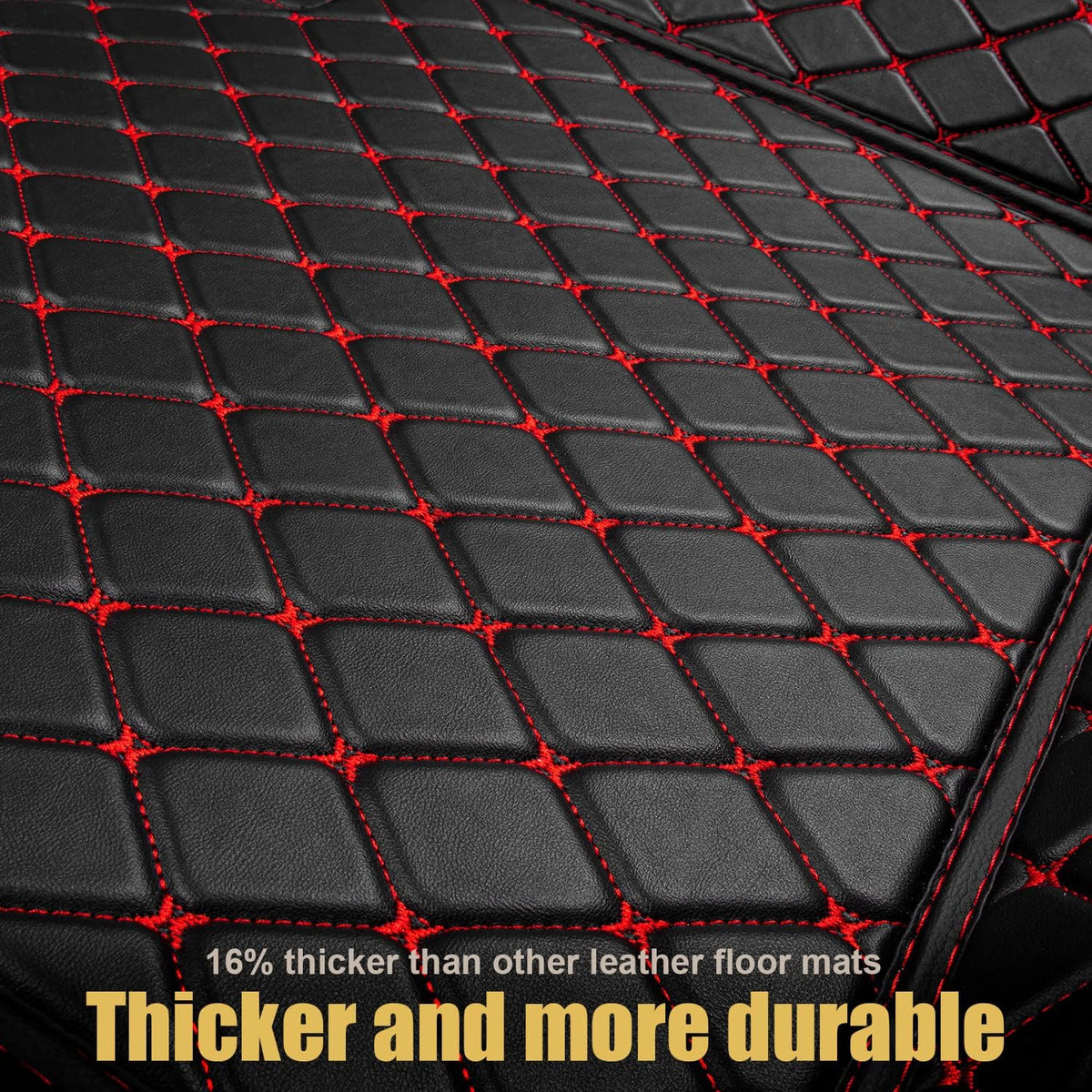 Leather Car Floor Mats 1st & 2nd Row Black N358