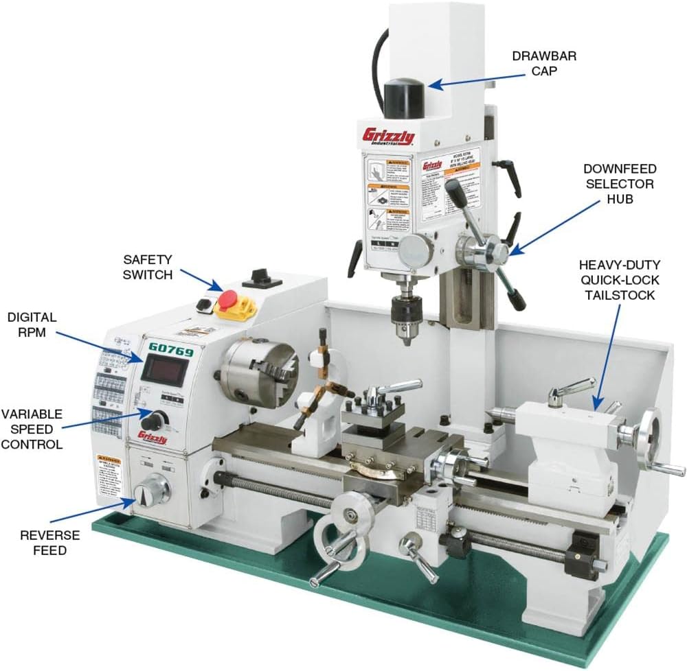 8" x 16" Variable-Speed Combination Lathe/Mill K851546