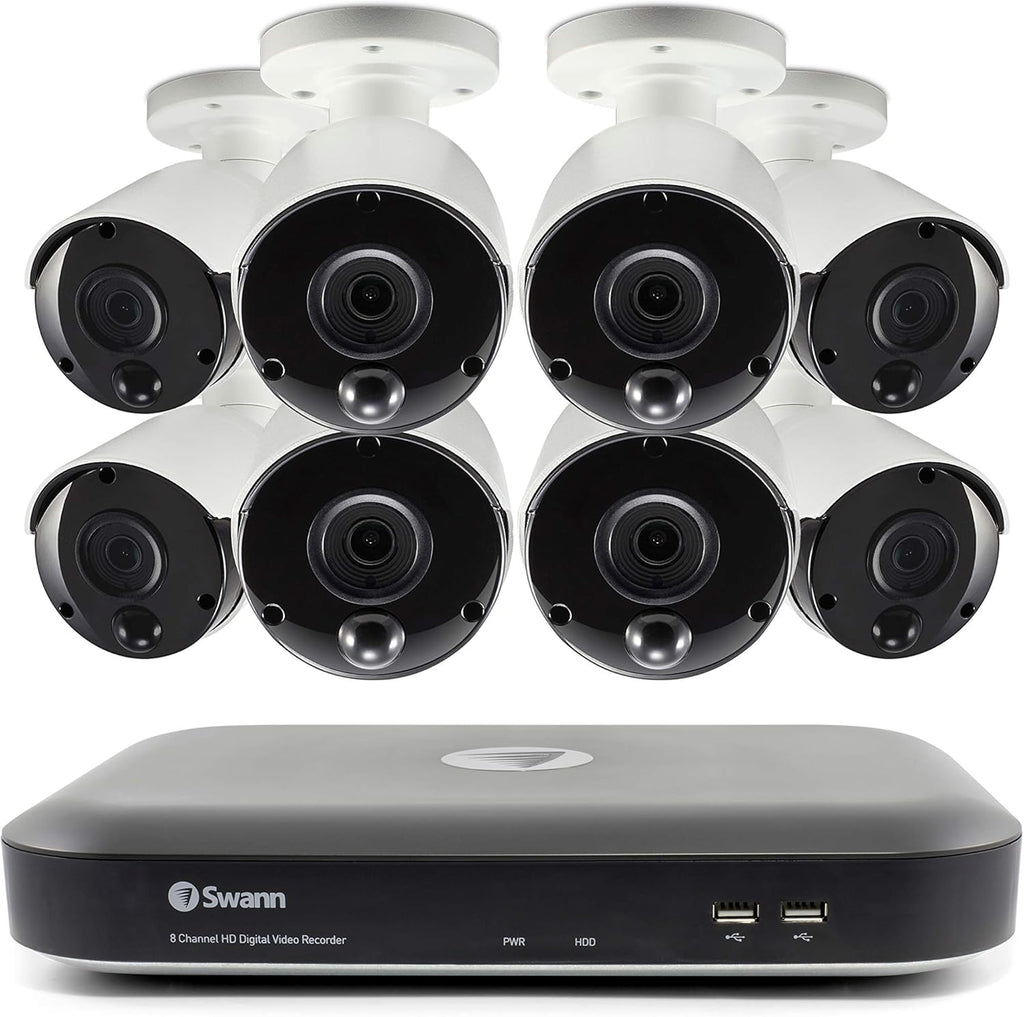 8 Channel 8 Bullet Cams 4K Ultra HD DVR Indoor/Outdoor Wired CCTV O7921