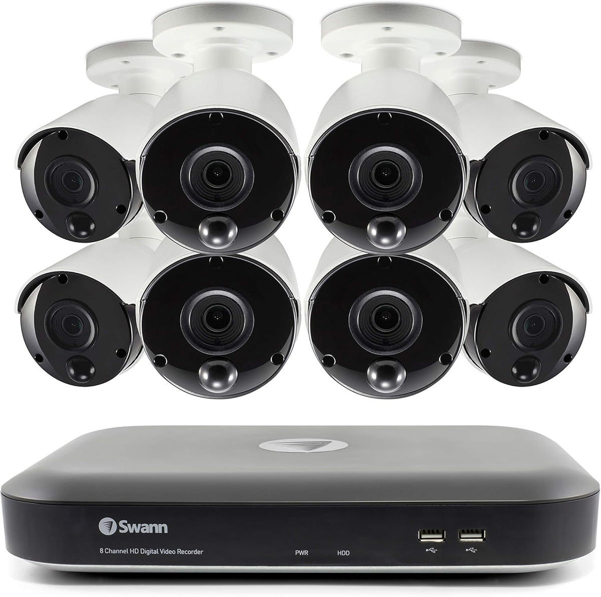 8 Channel 8 Bullet Cams 4K Ultra HD DVR Indoor/Outdoor Wired CCTV O7921