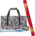 166 White Tiles Mahjong Game Set with 4 Color Rack Pushers, Black Carrying Bag, Mat with 3 Dice X16296