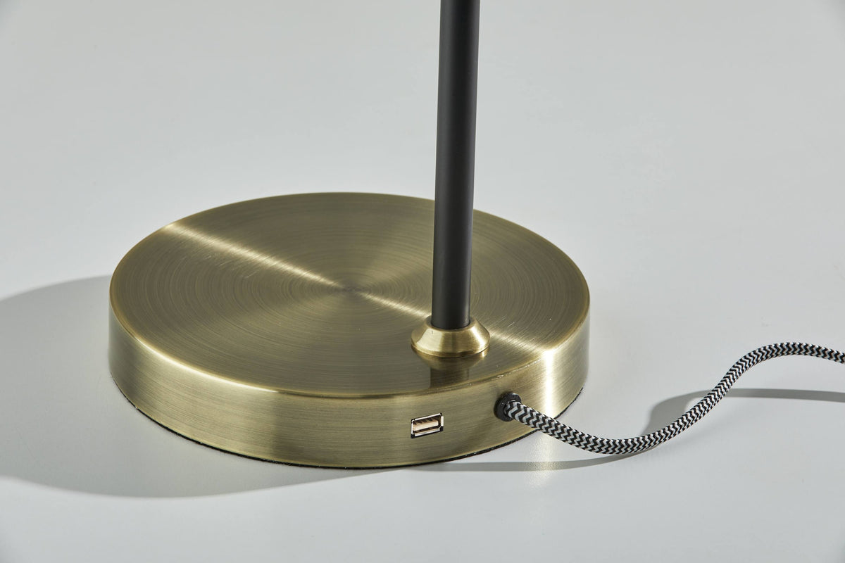 Black White and Antique Brass Desk Lamp M66743