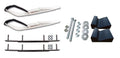 White Razor Snowmobile Skis with 10" Round Bars Complete Kit O14796