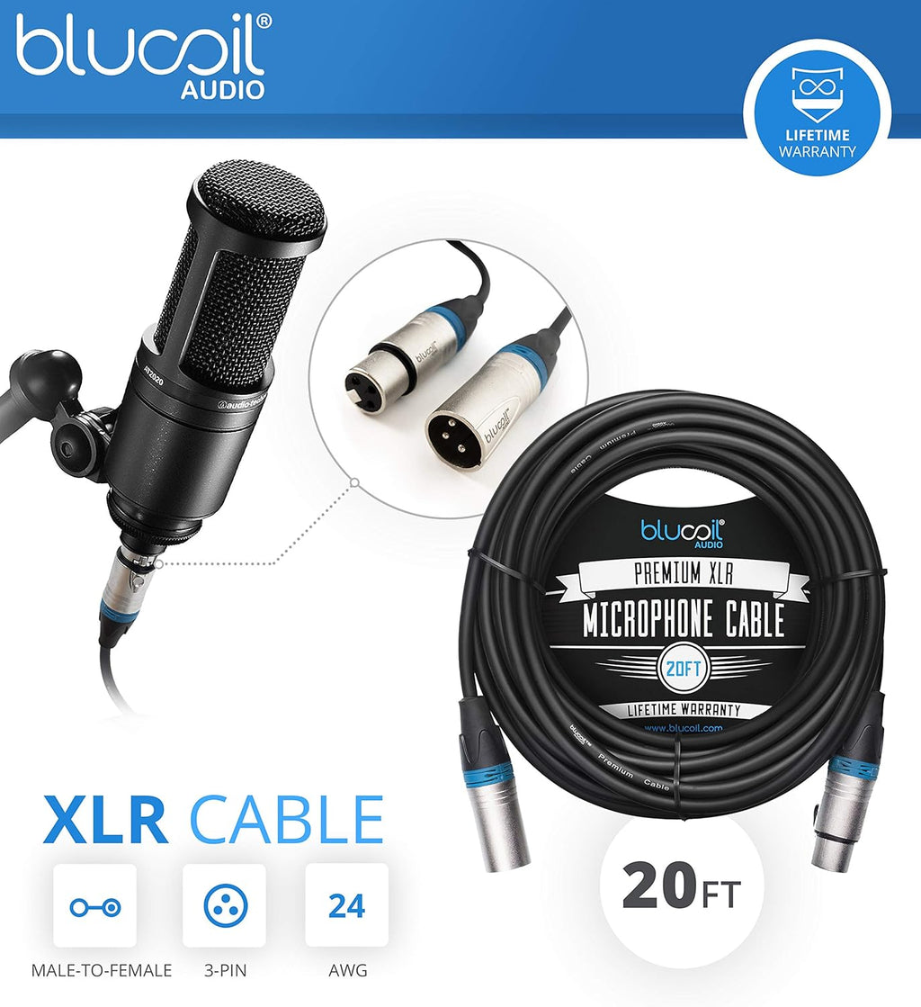 Cardioid Condenser Microphone Bundle with XLR Cable, Pop Filter, Mic Stand, and Acoustic Wedges K583737
