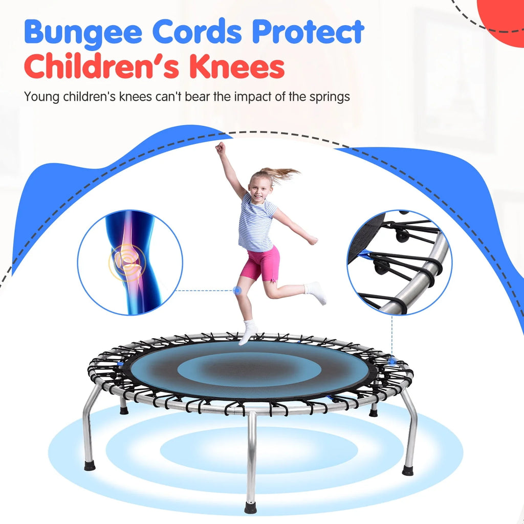 66 Kids Trampoline with Basketball Hoop and Safety Enclosure Net D190