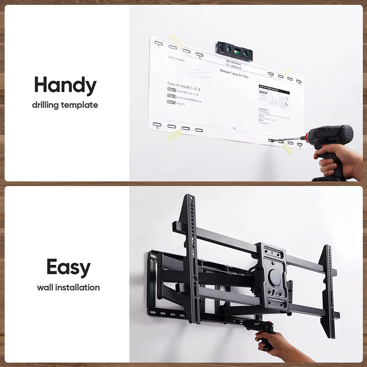 Full Motion TV Wall Mount Brackets for 50-90 inches Flat Curved TV K3677