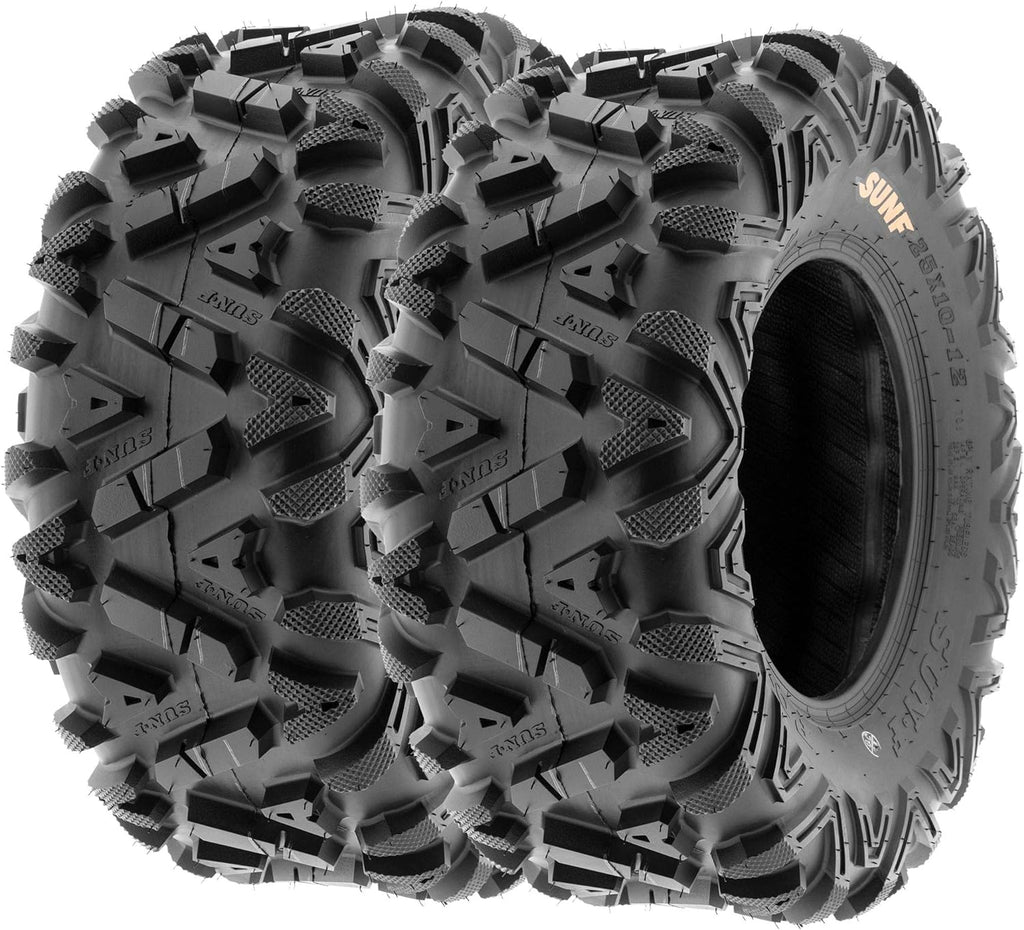 Set of 4 All-Terrain Tire Bundle 25x8-12 Front & 25x11-10 Rear 6 PR Tubeless K1338