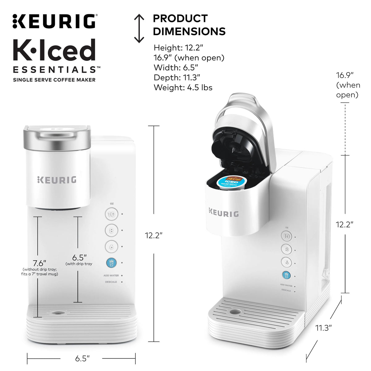White Iced and Hot Single-Serve Coffee Maker H9000
