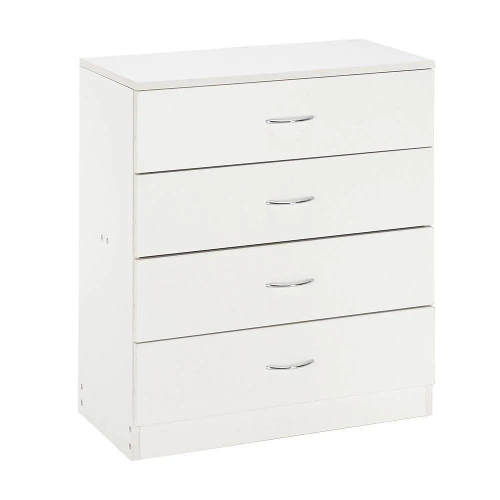 White 4 Drawer Wood Nightstand Dresser T980