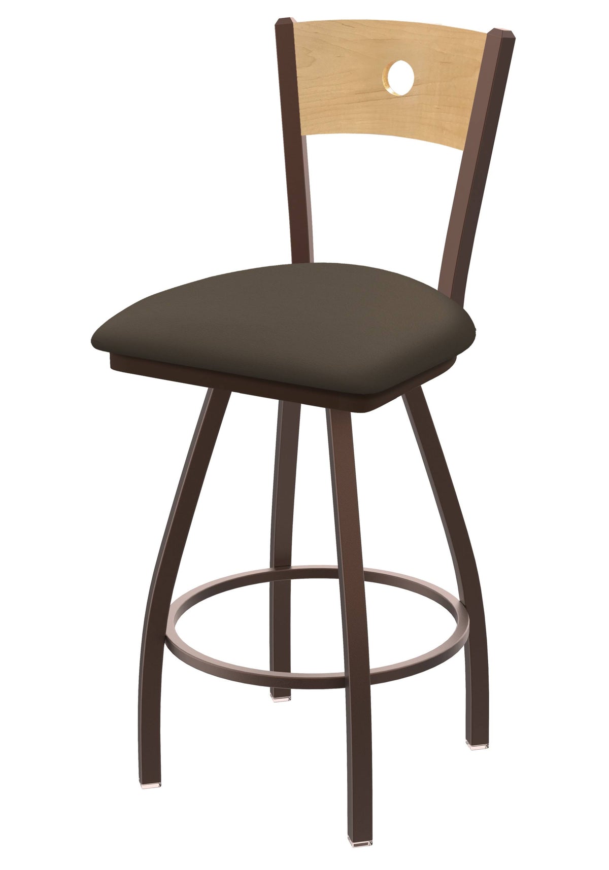 Bronze Finish Swivel Counter Stool with Natural Seat N710733