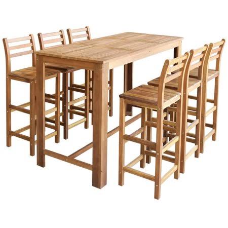 Wooden Bar Table with Chairs - 7pc T36167
