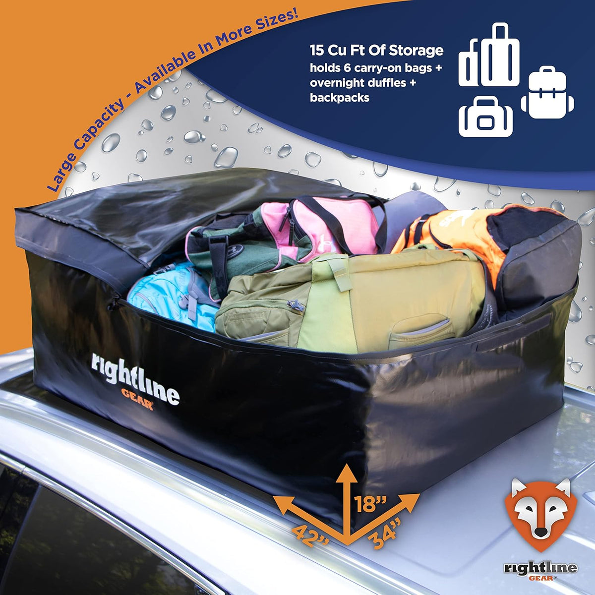 10 cu ft Waterproof Car Top Carrier O4523