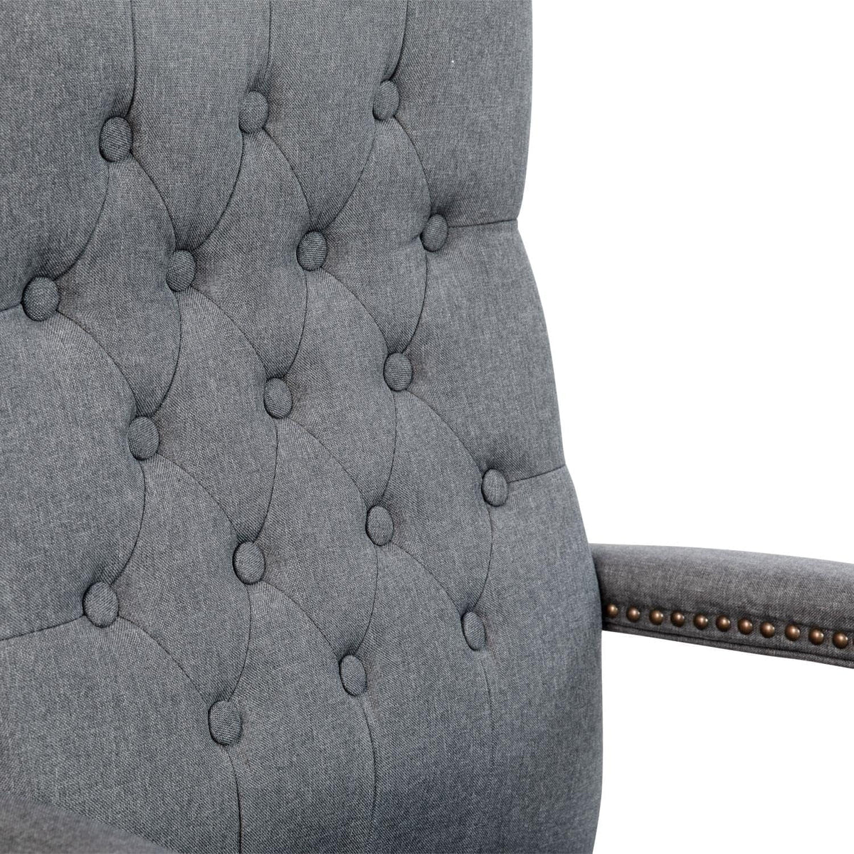 Gray Fabric Tufted Swivel Office Chair R702