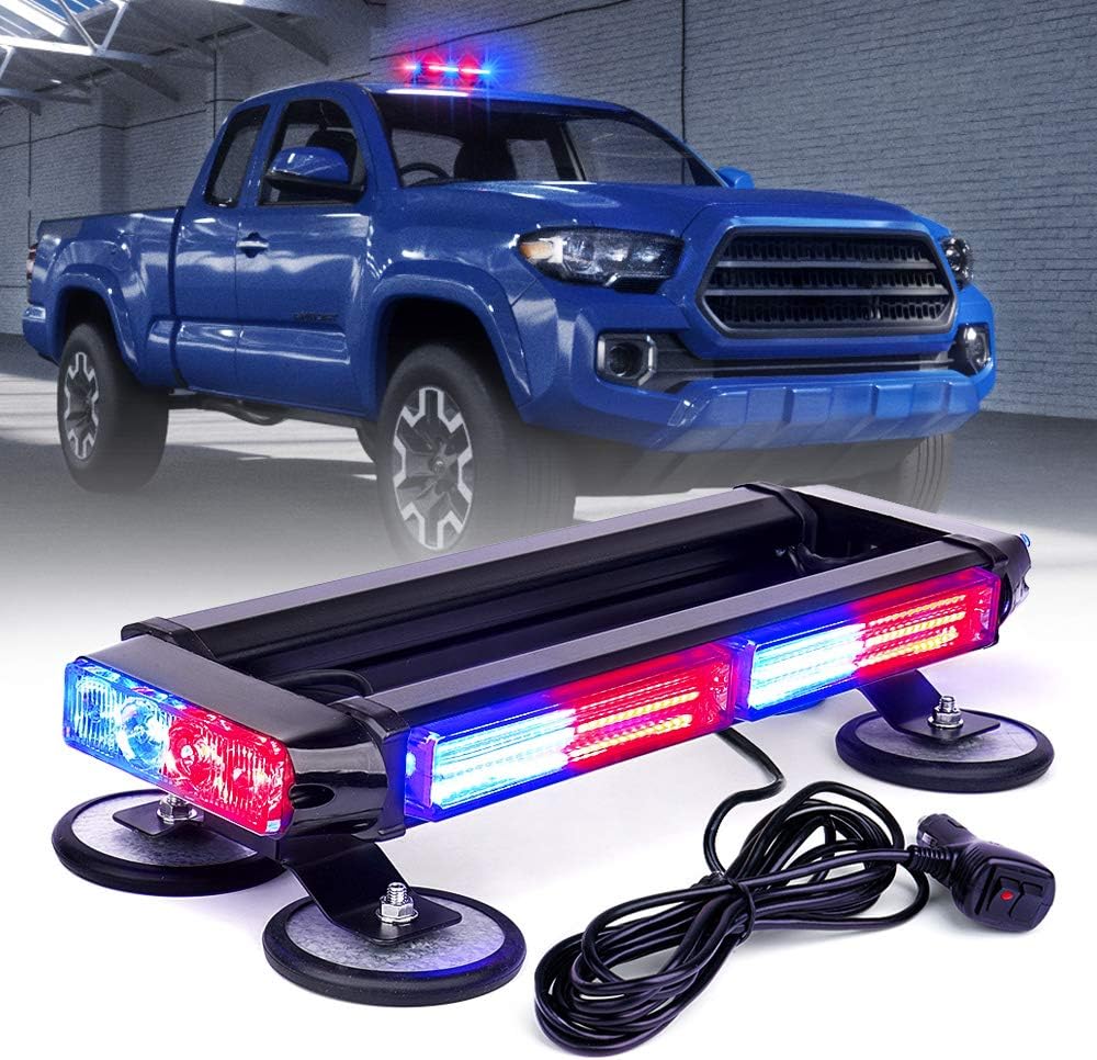 White Amber COB LED Strobe Light Bar Double Side Hazard Warning Beacon Lights w/Magnetic Base Pack of 2 X124712