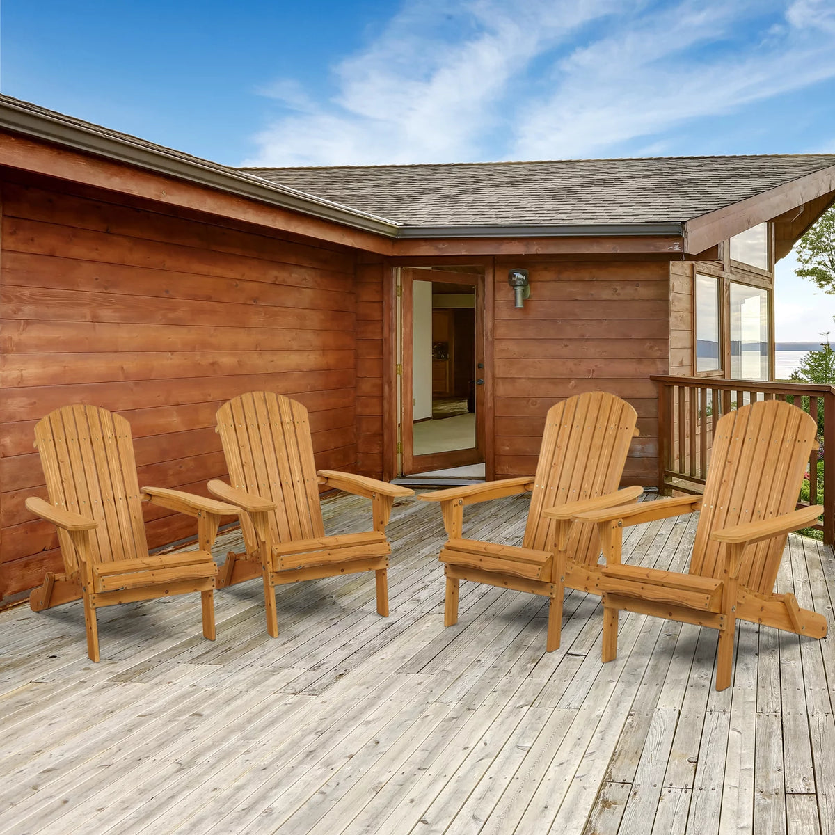 Folding Wooden Adirondack Chair H734