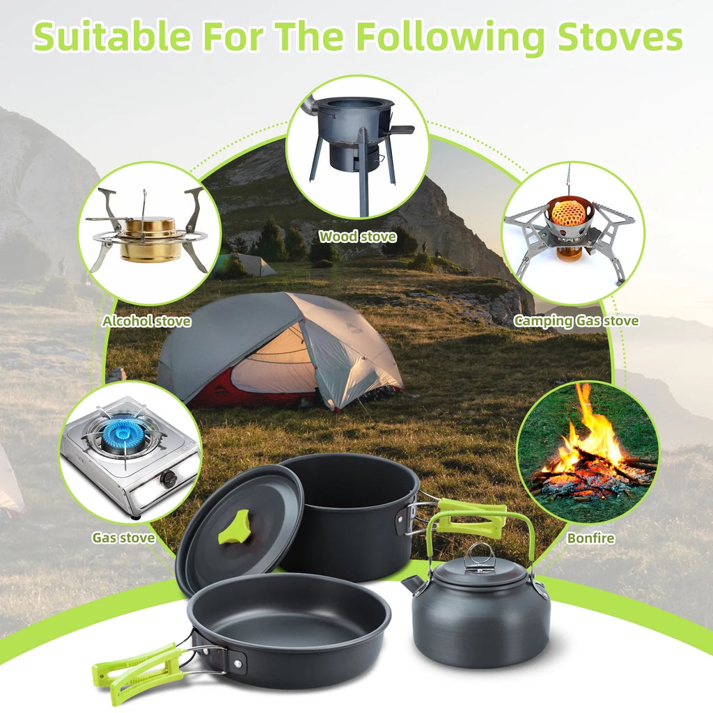 16pcs Camping Cookware Set J193