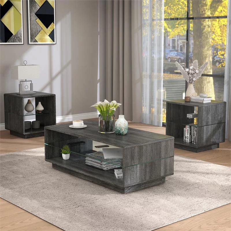 Wood 3-Piece Coffee Table Set W466