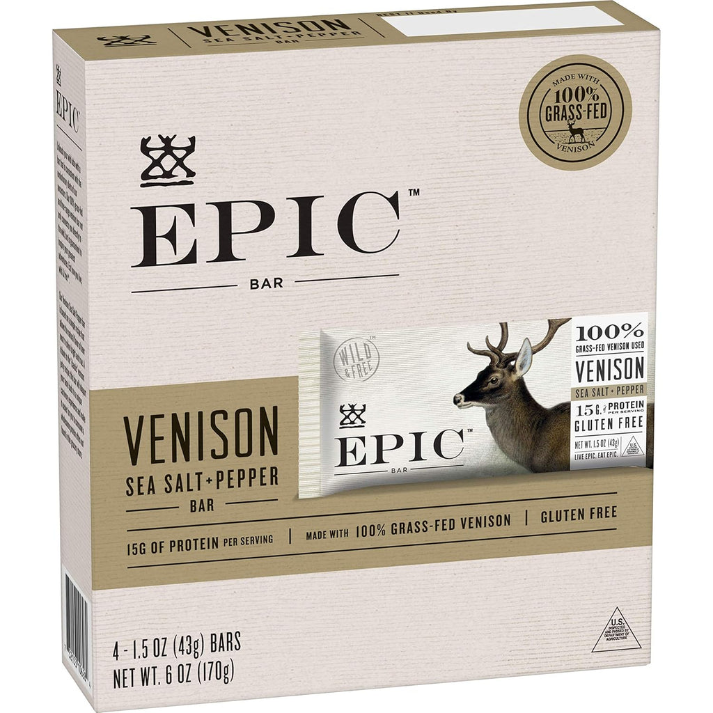 Venison Sea Salt & Pepper Bars, 4ct Box 1.5oz Bars L195817