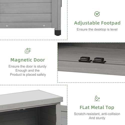 Potting Bench with Storage Cabinet and Metal Table Top M590