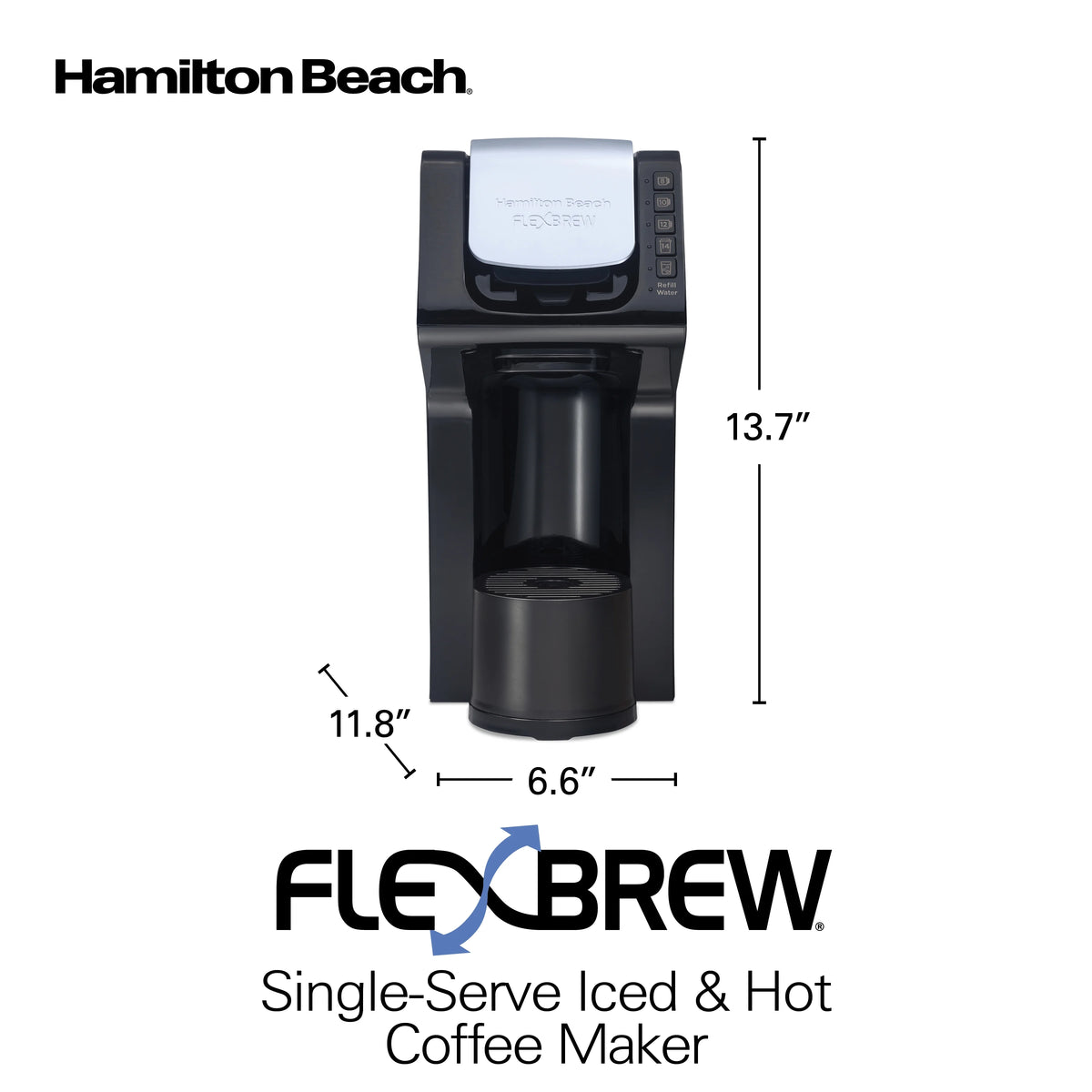 Black Single-Serve Coffee Maker with 50 oz. Water Reservoir D2222