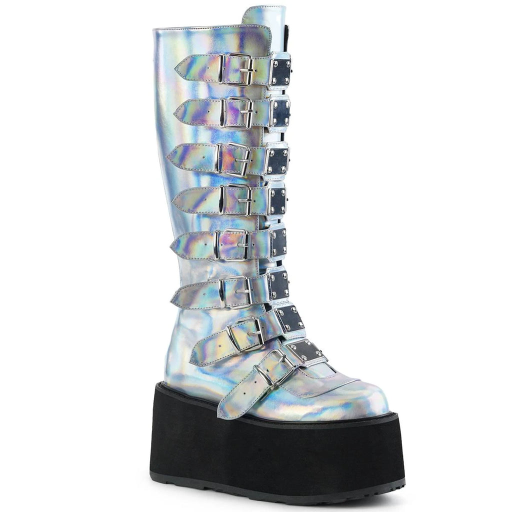 White Vegan Leather Boots F7531