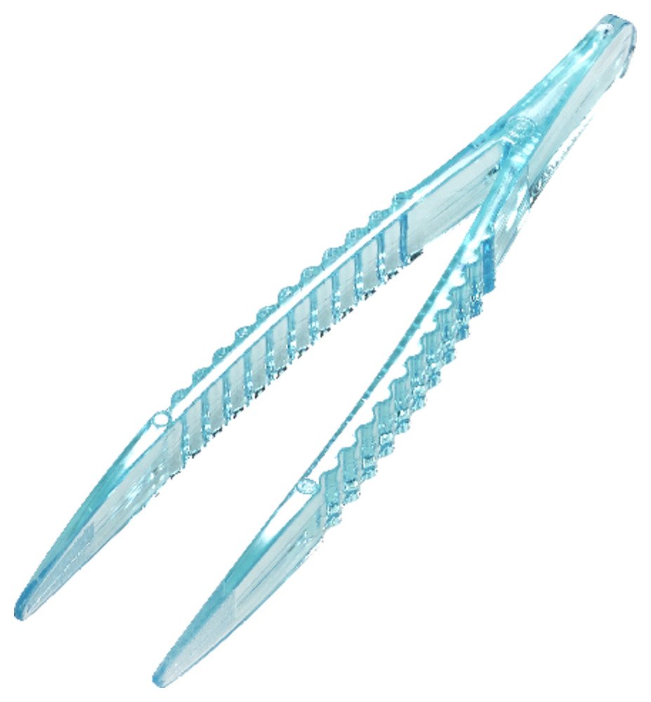 Sterile Forceps 105 mm Polystyrene Translucent Blue Pack of 100 E2694