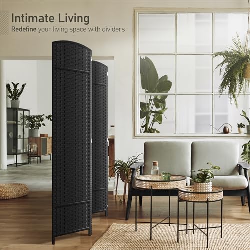 4 Panel 6 ft. Tall Mesh Hand-Woven Room Divider W8835