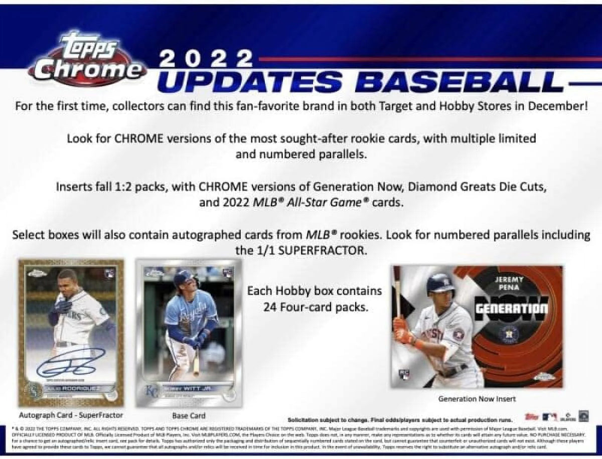 2022 Topps Chrome Update Series Baseball Hobby Box E122