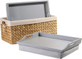 Wood Lap Trays with Basket Set C323815