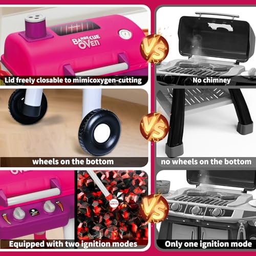 Kids BBQ Grill Playset with Smoke Sound Light E766421