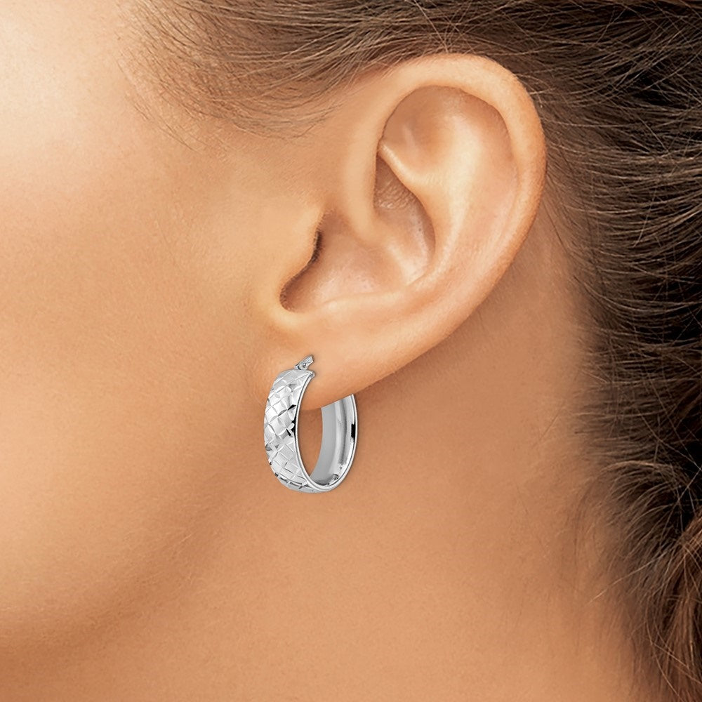 925 Sterling Silver Oval Hoop Earrings G44938