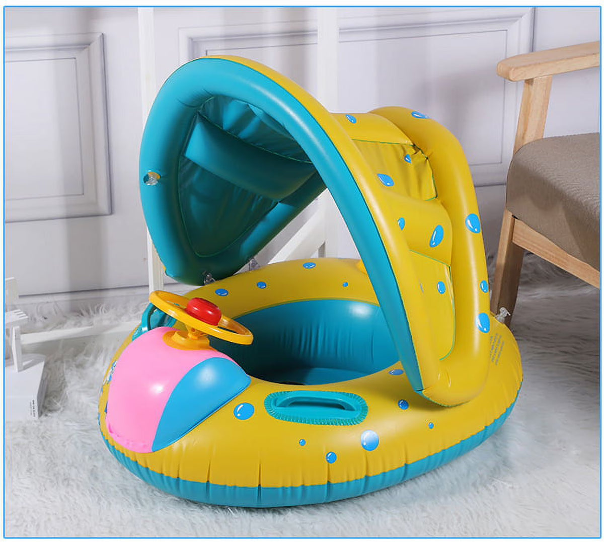Inflatable Swimming Float Seat with Steering Wheel I3897