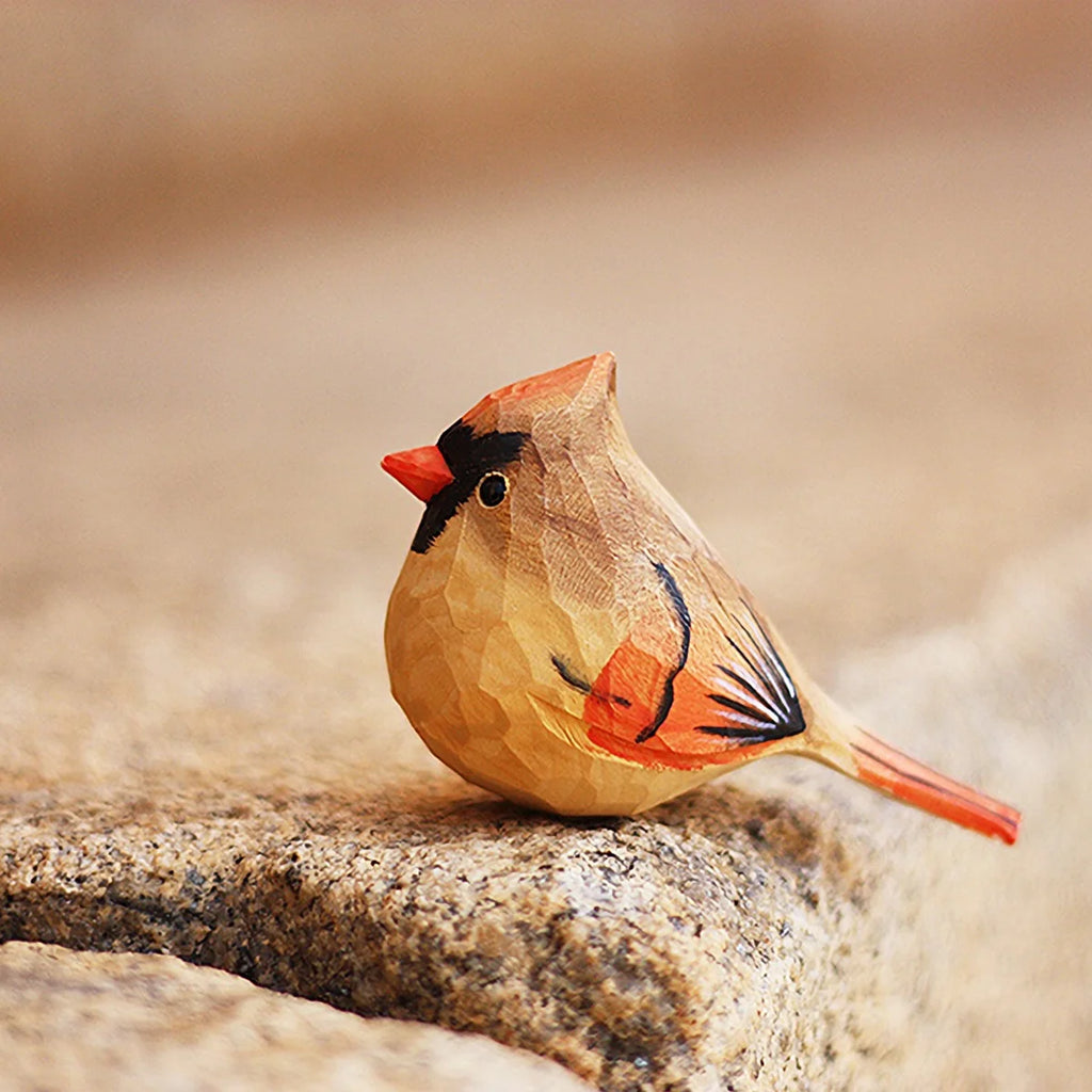 Red Wood Bird Figurine A71021