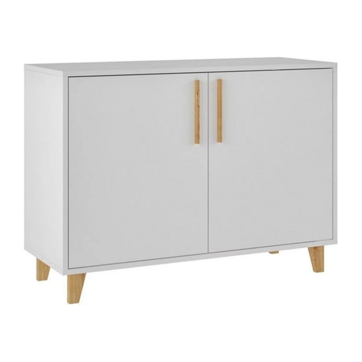 White Double Side Cabinet with 2 Shelves D845
