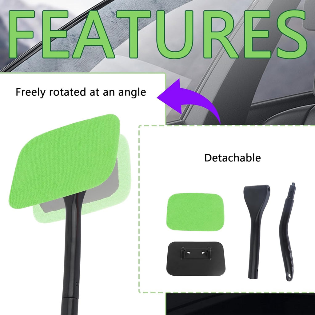 Microfiber Car Window Cleaner Tool Kit with 4PCS Reusable Cloth Cover Y7559