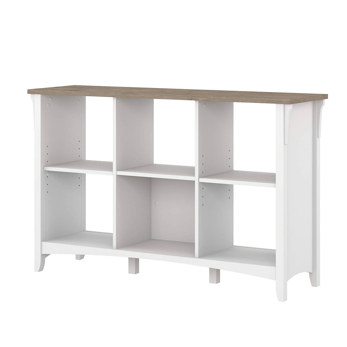 6 Cube Organizer, Pure White and Shiplap Gray A8563