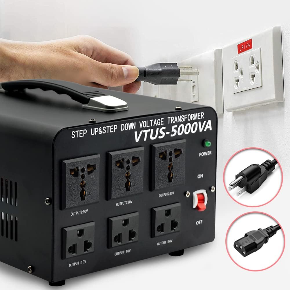 5000 Watt Voltage Converter Transformer with Circuit Breaker Protection G9153