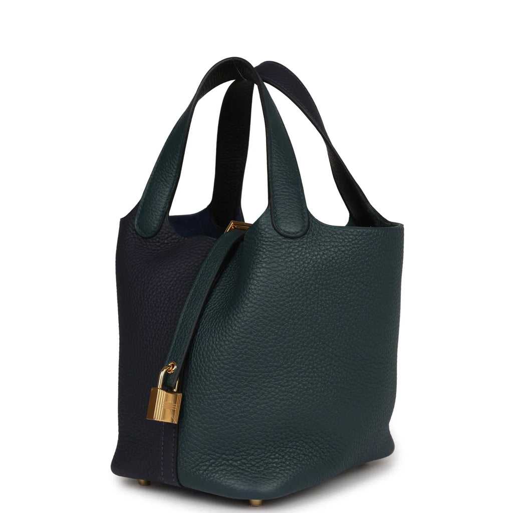 Bleu Nuit and Vert Cypress Clemence 18 Bag B883