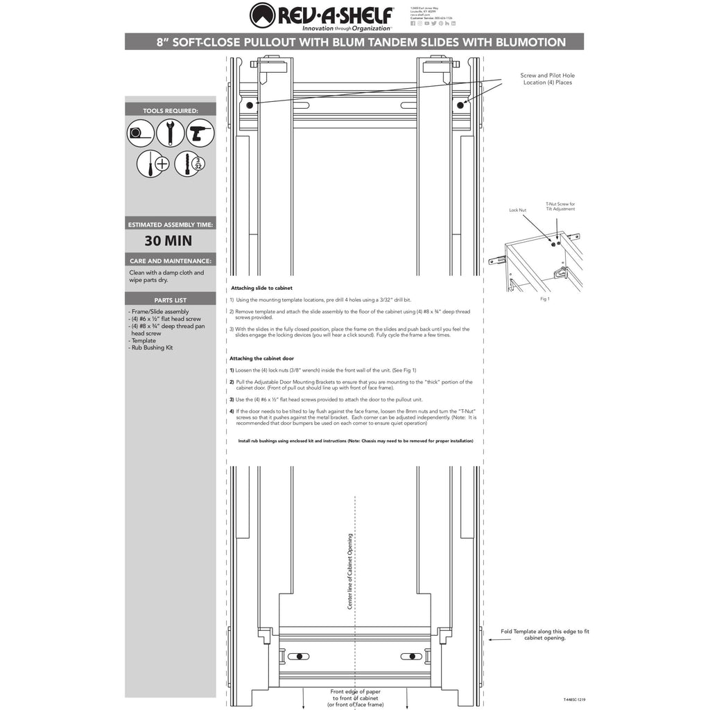 11x22 Base Cabinet Organizer Soft-Close O107
