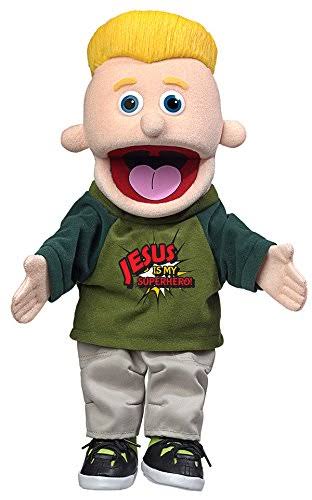 Caucasian Boy Jesus Is My Superhero 14 inch Glove Puppet D566736